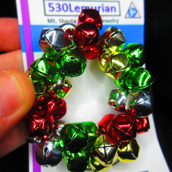 Christmas Bells 7" Stretchy Bracelet - Picture 3 of 3
